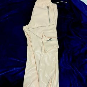 Brand New Cream Leather Cargo Pants (Limited Edition)